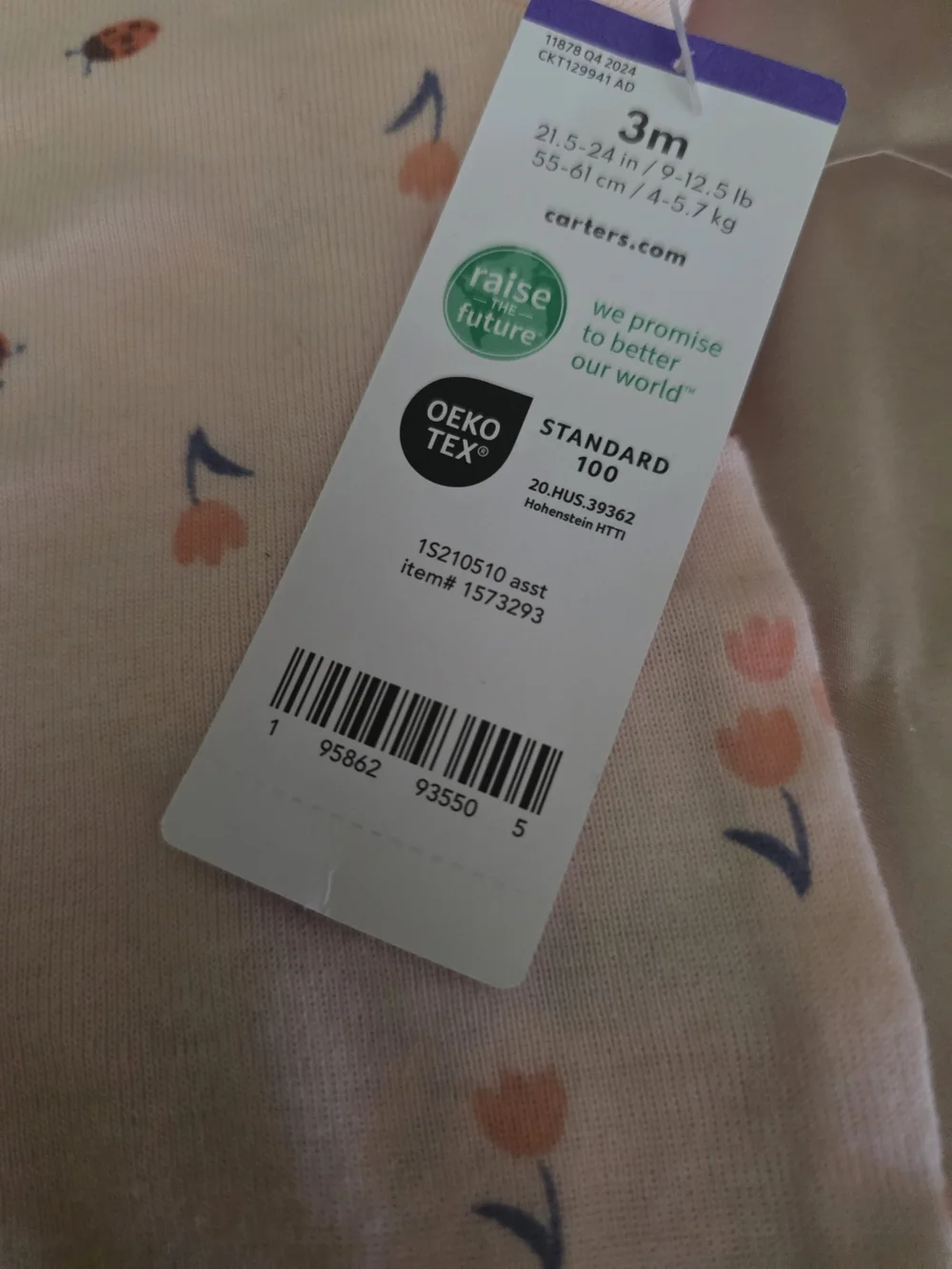 Carter's Light Pink Floral & Ladybug Toddler Pajama Set